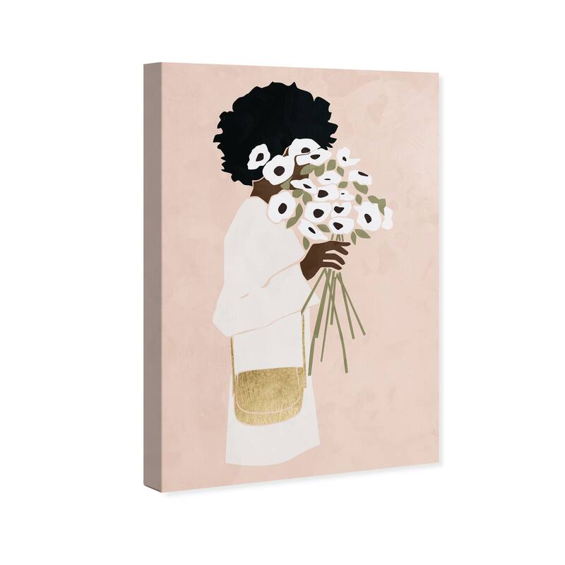 Wynwood Studio Canvas Floral and Botanical Florals and Blush Pink and Modern & Contemporary Wall Art Canvas Print