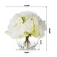 preview thumbnail 12 of 14, Enova Home Artificial Silk Peony Fake Flowers Arrangement in Round Glass Vase with Faux Water - 10"H x 10"W