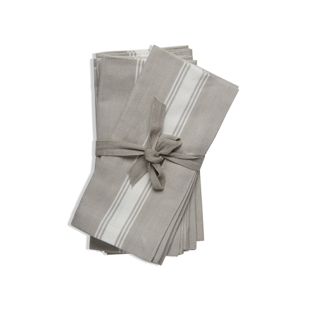 Cali Chambray Napkin Set Of 4 Natural Bamboo Cotton Woven Weave Fabric For Home Table Decor - 20 x 20