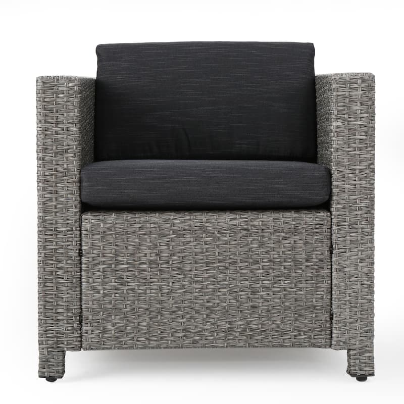 Puerta Outdoor 5-piece Wicker Seating Set with Cushions by Christopher Knight Home