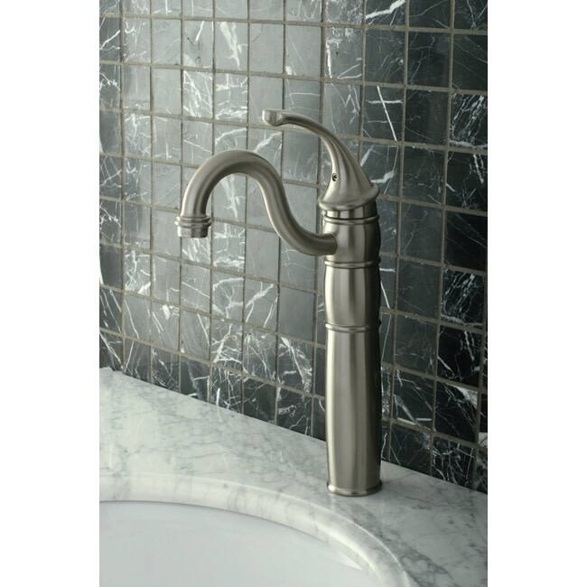 Kingston Brass Georgian Vessel Faucet with Deck Plate and Metal Lever
