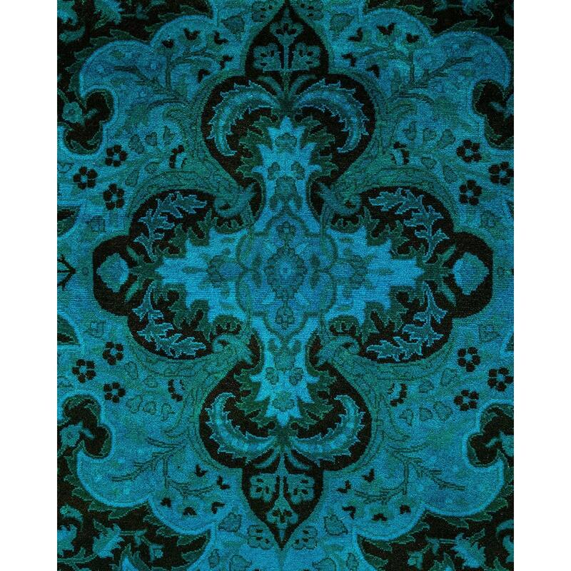 Overdyed, One-of-a-Kind Hand-Knotted Area Rug - Blue - 8' 2" x 10' 3"