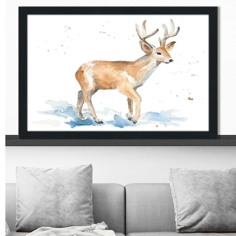 "Watercolor Deer (Horizontal)" Print on Acrylic