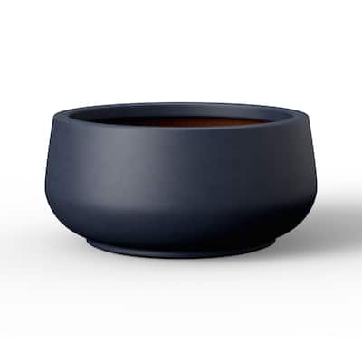 Round Curvy Concrete Planter Bowl Plant Pots