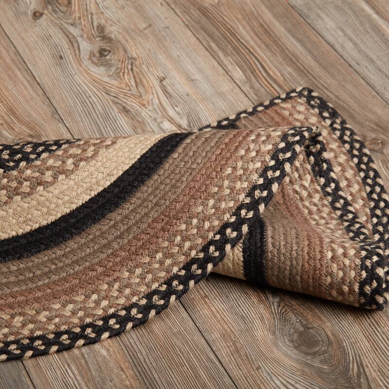 Sawyer Mill Charcoal Jute Rug Half Circle w/ Pad 16.5x33