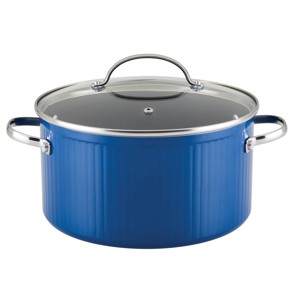 Farberware Style Nonstick Cookware Stockpot, 6-Quart, Blue - 6-Quart