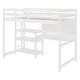 preview thumbnail 7 of 25, Stylish & Simple Twin Size Wooden Loft Bed with Shelves, Desk and Writing Board, Maximized space, Health and Comfort, White