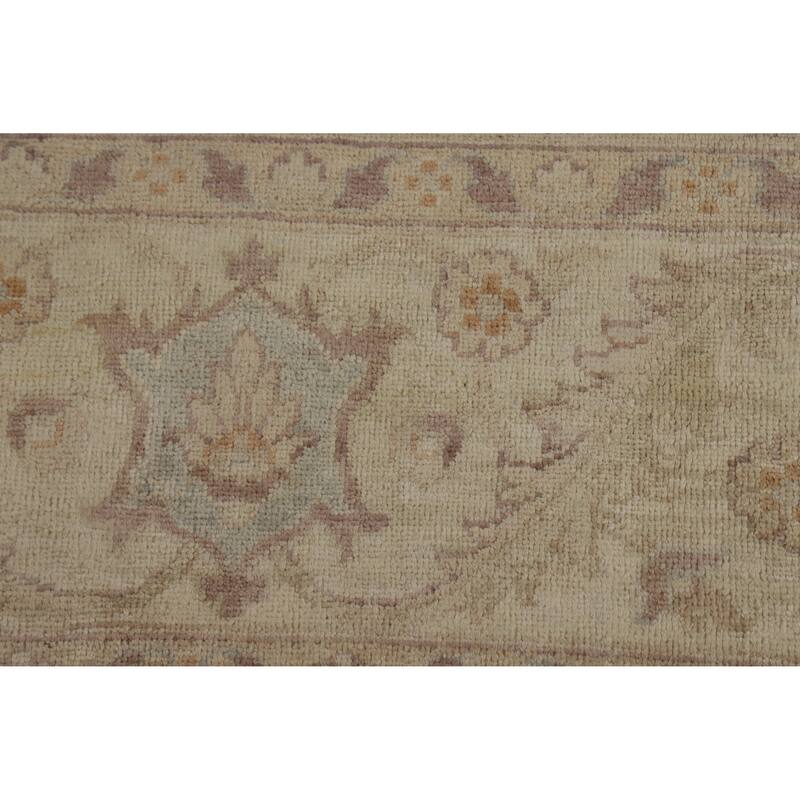 Vegetable Dye Oushak Turkish Area Rug Hand-Knotted Wool Carpet - 8'11" x 11'11"