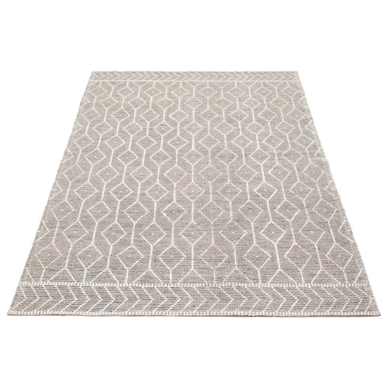 ECARPETGALLERY Braid weave Sienna Taupe Wool Rug - 6'0 x 9'1