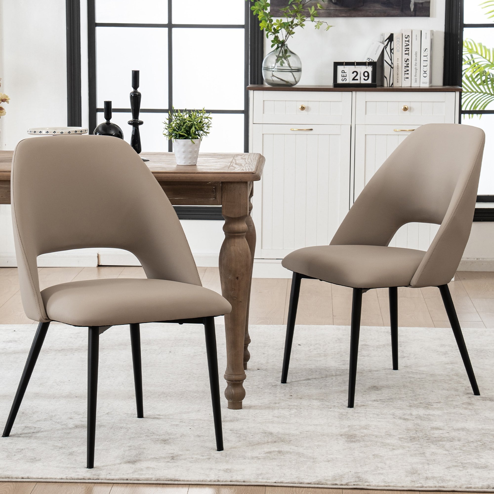 Modern Dining Chairs Set of 2 Armless Chairs 22.83"Wx22.05"Dx34.65" H