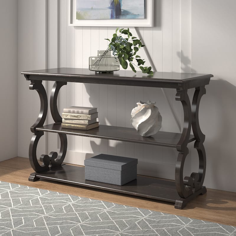 Eldoria Wood Scroll Sofa Table