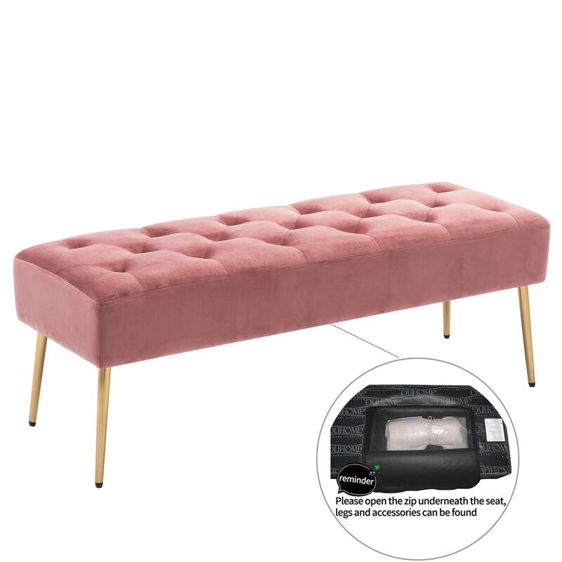 Modern 44" Length Button Tufted Bench