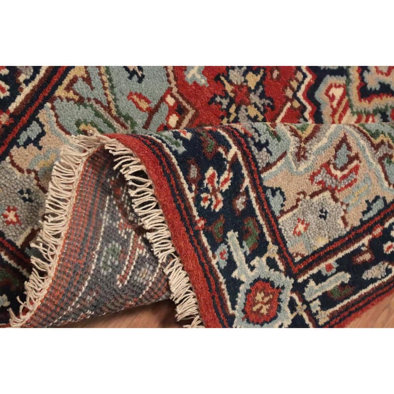 Hand Knotted Oriental 100% Wool Carpet Traditional Medallion Oranges & Rust Heriz (serapi) Area Rug - 5' 1'' X 3' 0''