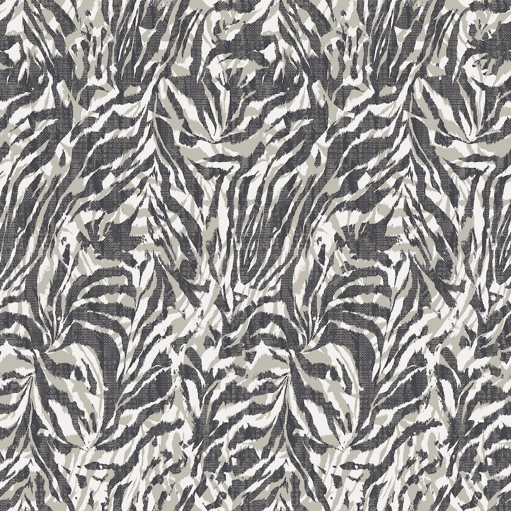 Davy Charcoal Zebra Wallpaper