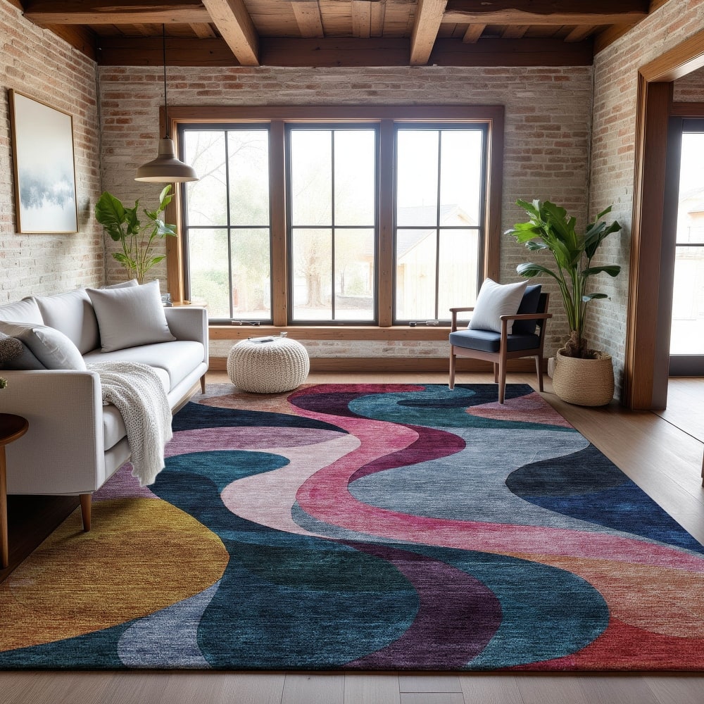 Premium Washable Super Soft Contemporary Abstract Mayfield Rug
