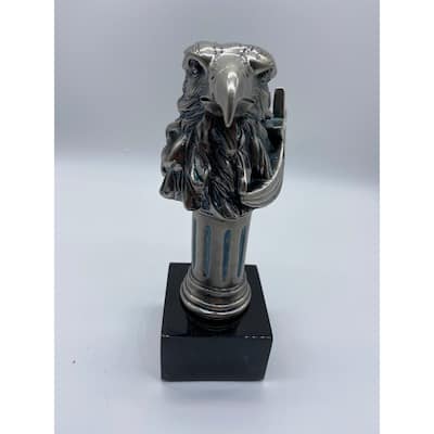 Eagle Head Bust on Column with Star