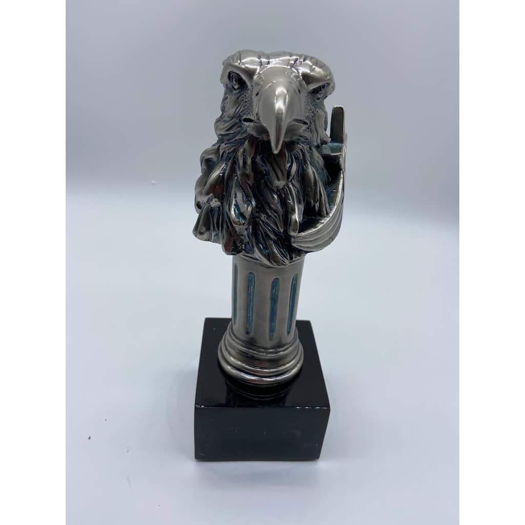 Eagle Head Bust on Column with Star