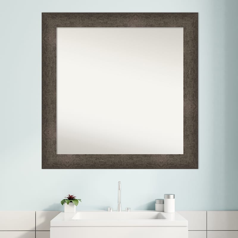 Dappled Non-Beveled Wood Framed Bathroom Vanity Wall Mirror