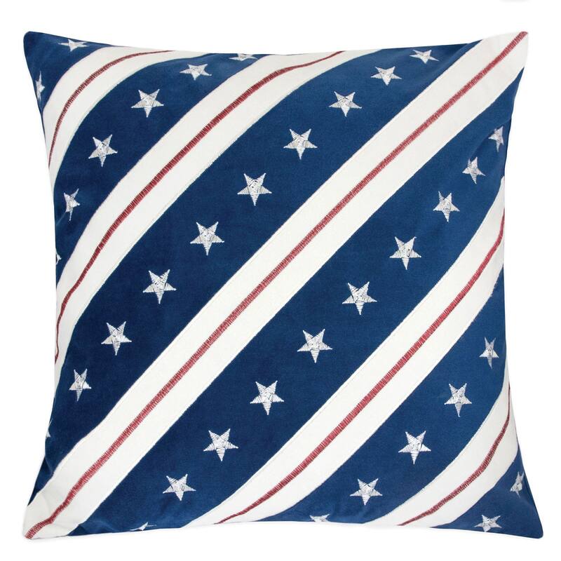 Porch & Den Vinings Stars and Stripes Blue Accent Pillows (Set of 2)