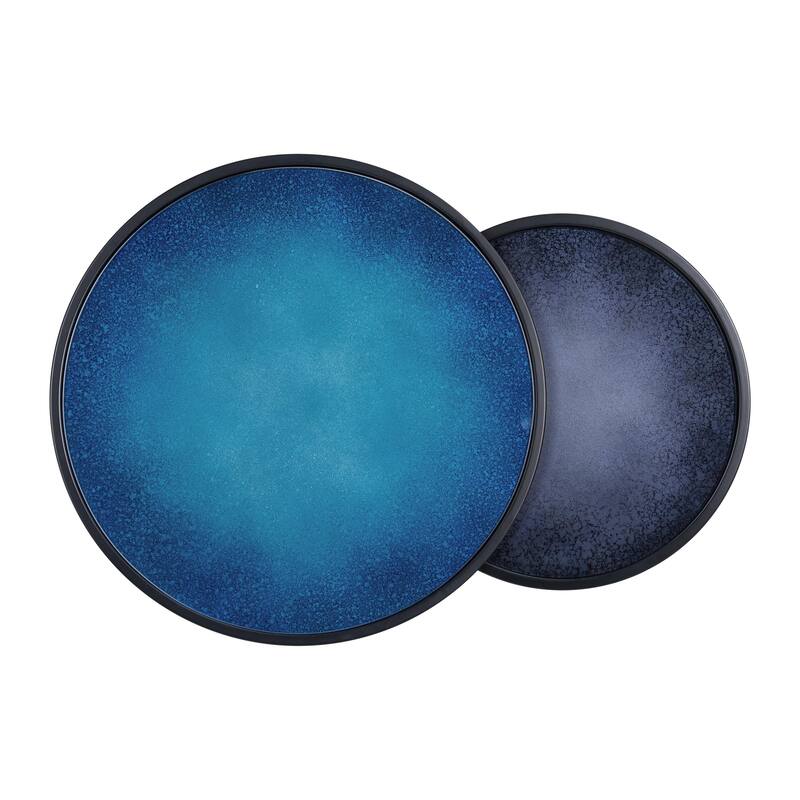 Blue Moon Glass Top Nesting Tables