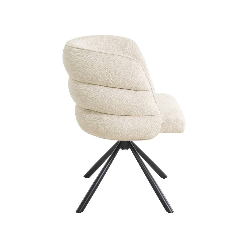270°Swivel Modern Upholstered Dining Chairs with Metal Base (Set of 2)