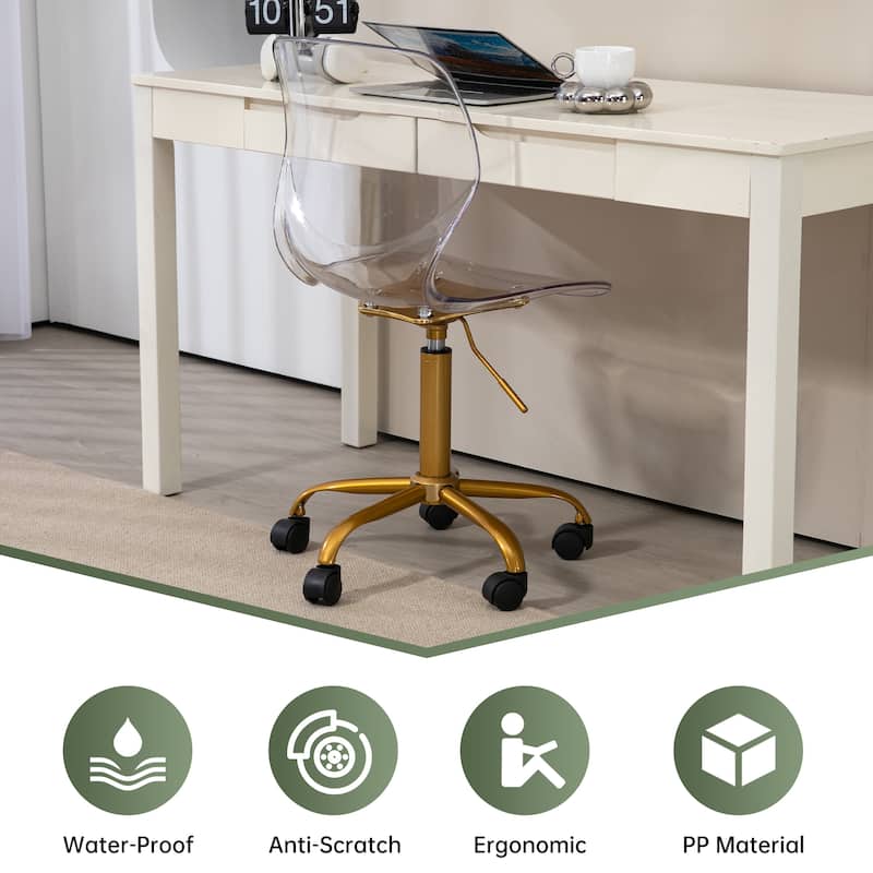 HOMEFUN Acrylic Swivel adjustable height Armless Home office Chair