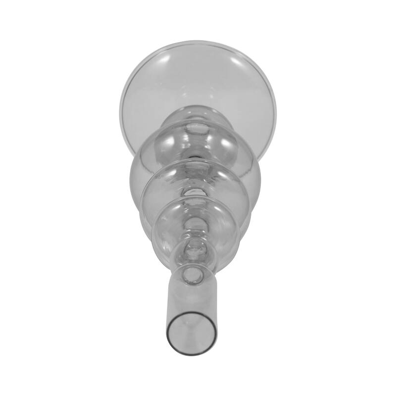Sculptural Glass Candle Holder with Rounded Accent Base - Modern Tabletop Candle Holder for Any Room