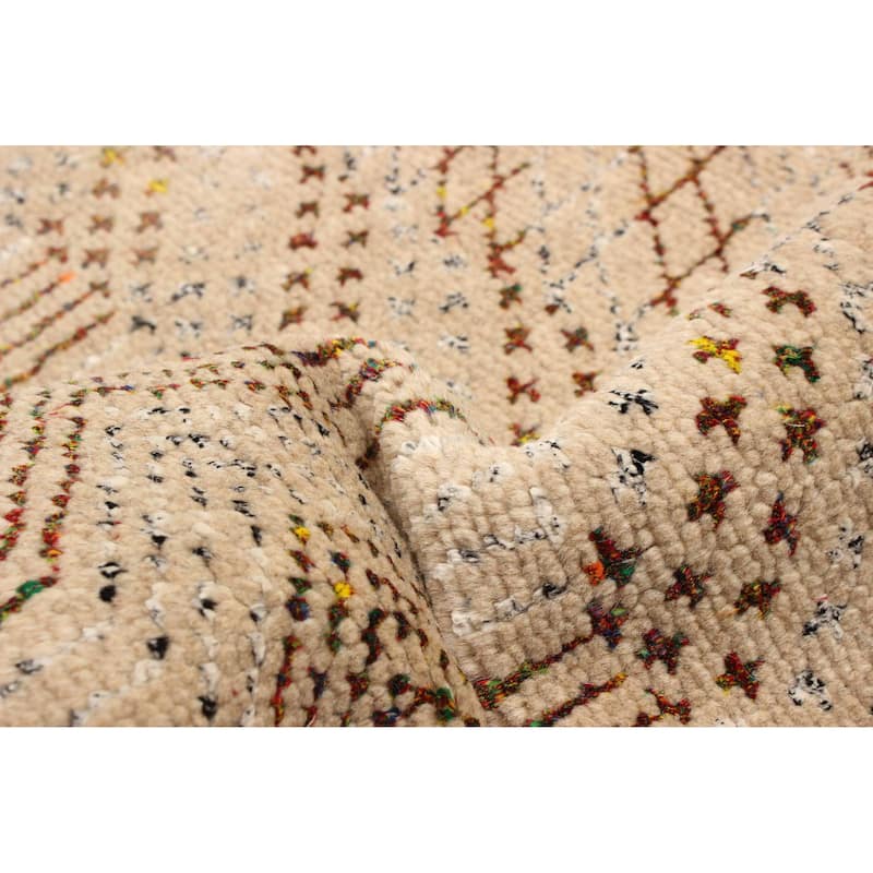 ECARPETGALLERY Hand-knotted Silk Shadow Tan Silk, Wool Rug - 2' 4" x 5' 11"