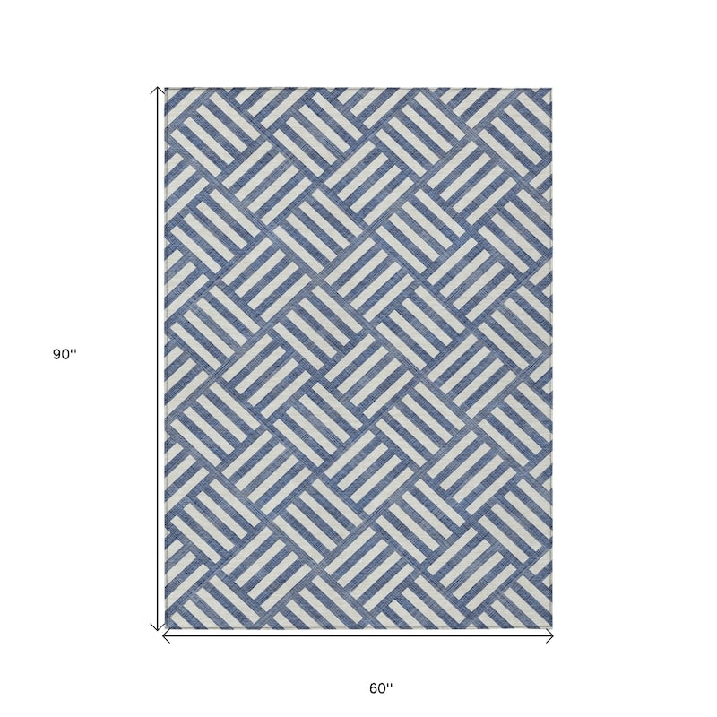 HomeRoots Geometric Transitional Rectangle Outdoor Rug