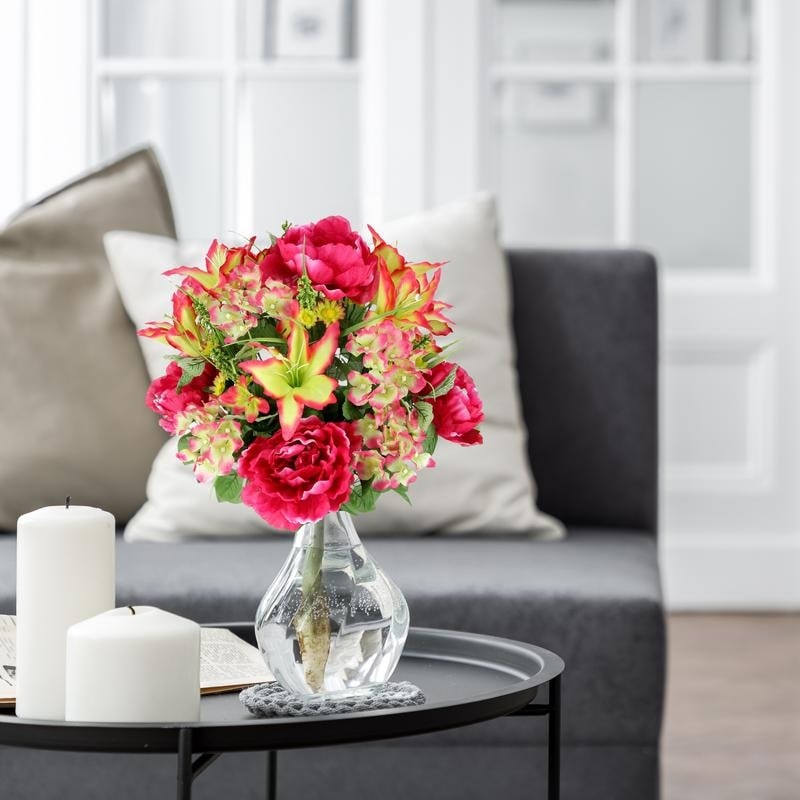 24-stem Faux Tiger Lily and Peony Mixed Bouquet - On Sale