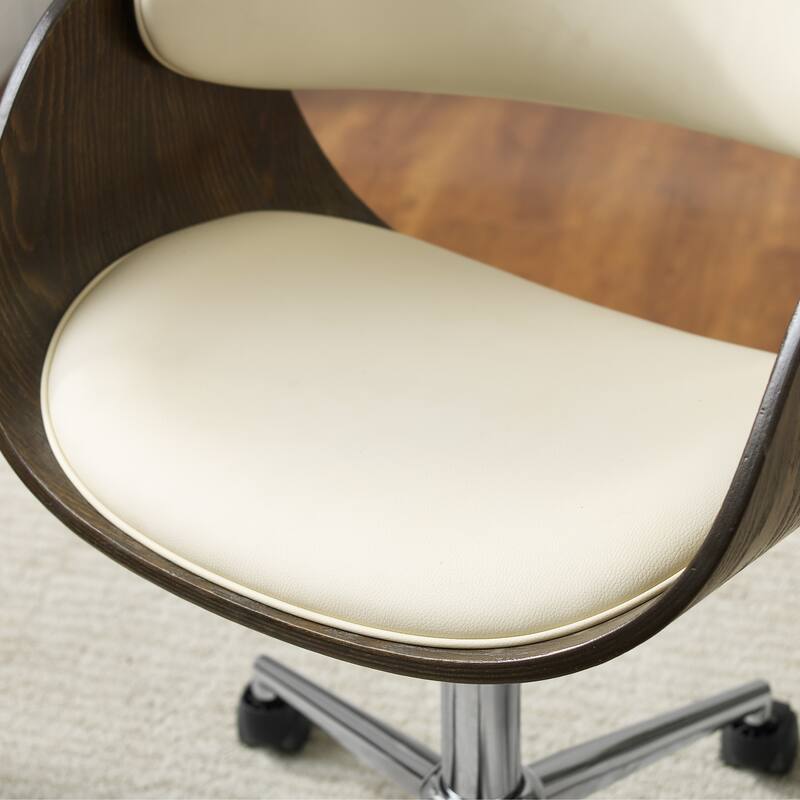 Corvus Midcentury Wood and Metal Adjustable Office Chair On Sale
