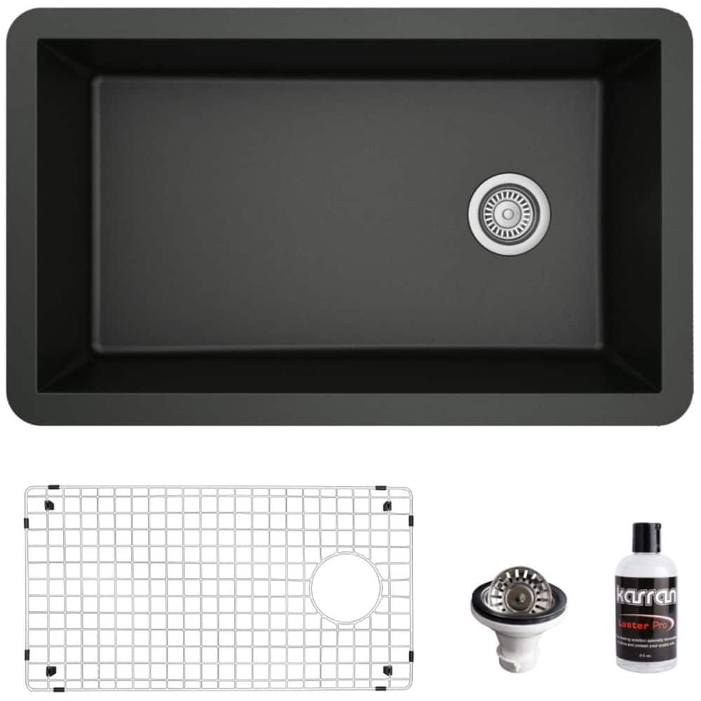 Karran USA QU-670-PK1 Quartz QU 31-3/4" Undermount Single Basin Quartz