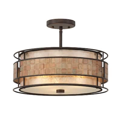 Laguna 3-Light Semi-Flush Mount in Renaissance Copper