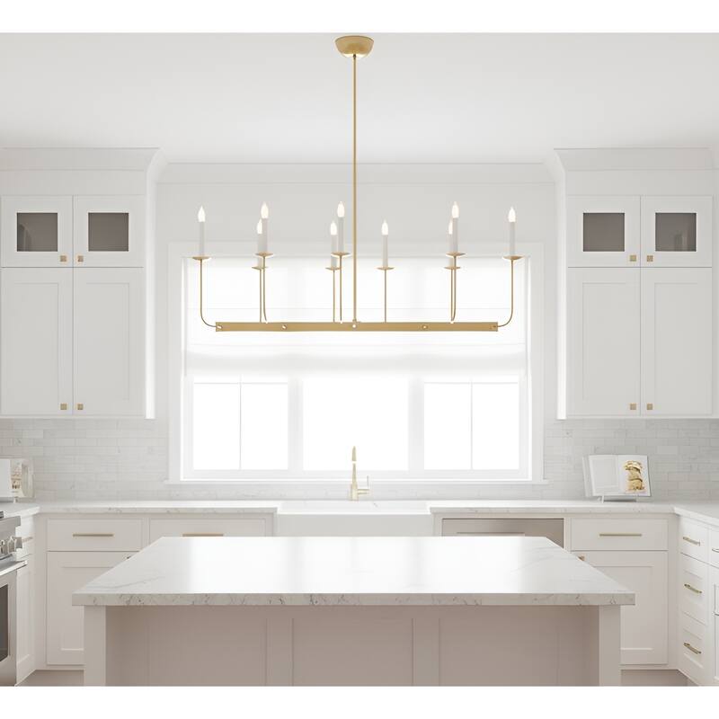 47" Large 10-Light Linear Branching Chandelier