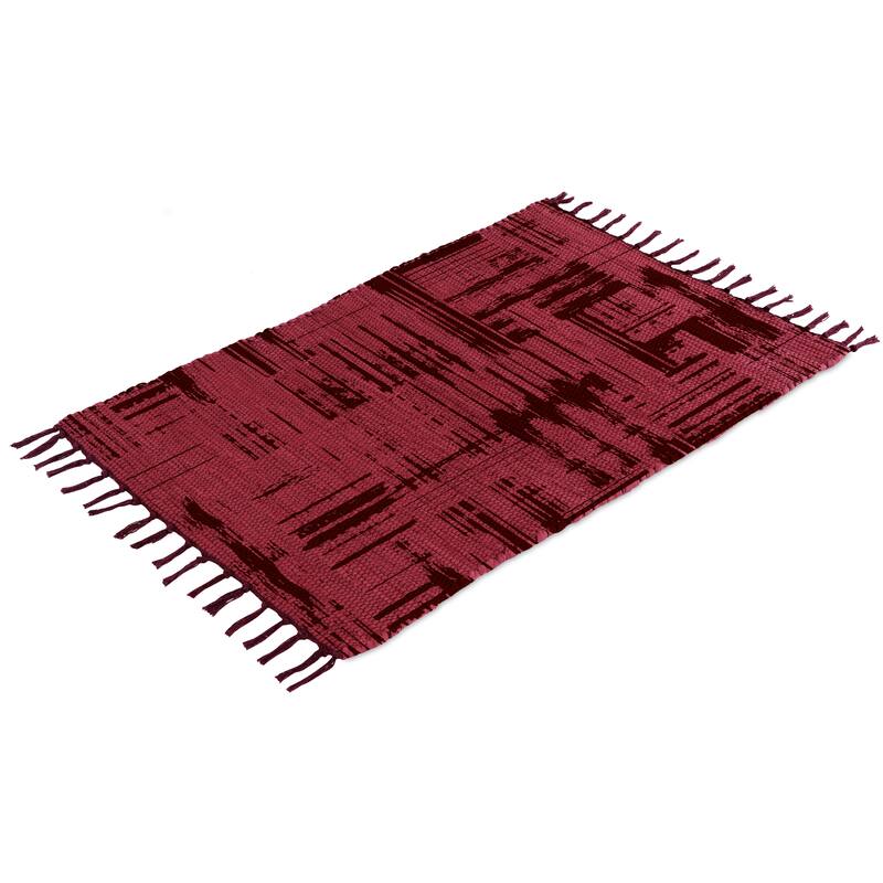 Authentic Hand-Woven Indian Cotton Rug 24''x36'' - Washable, Reversible, and Timelessly Stylish - 2'x3'