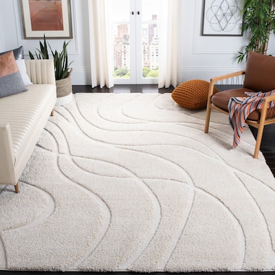 SAFAVIEH Florida Shag Sigtraud Abstract Waves 1.2-inch Thick Rug