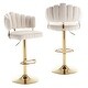 preview thumbnail 38 of 36, HOMEFUN Velvet Swivel Adjustable Height Scallop Bar Stools With Footrest(set of 2)