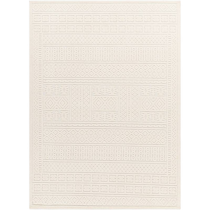 Livabliss Garrick Striped Border Machine Washable Area Rug
