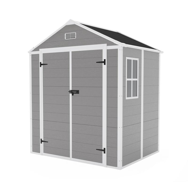 PP Resin Waterproof Storage Shed with Rust,UV Proof,HD Window Lighting