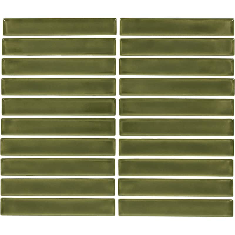 Daltile Artcrafted 1 x 6 Glazed Ceramic Mosaic Tile (10 PCS Per Carton) (10.00 SQFT Per Carton) - Fern