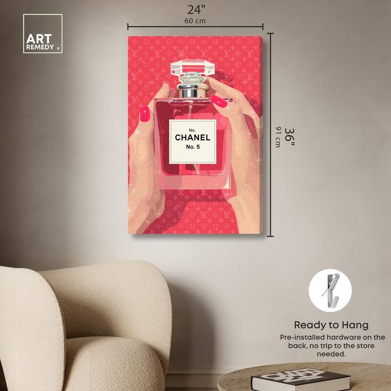 Perfume in Hands Canvas by Art Remedy, Gallery Wrapped