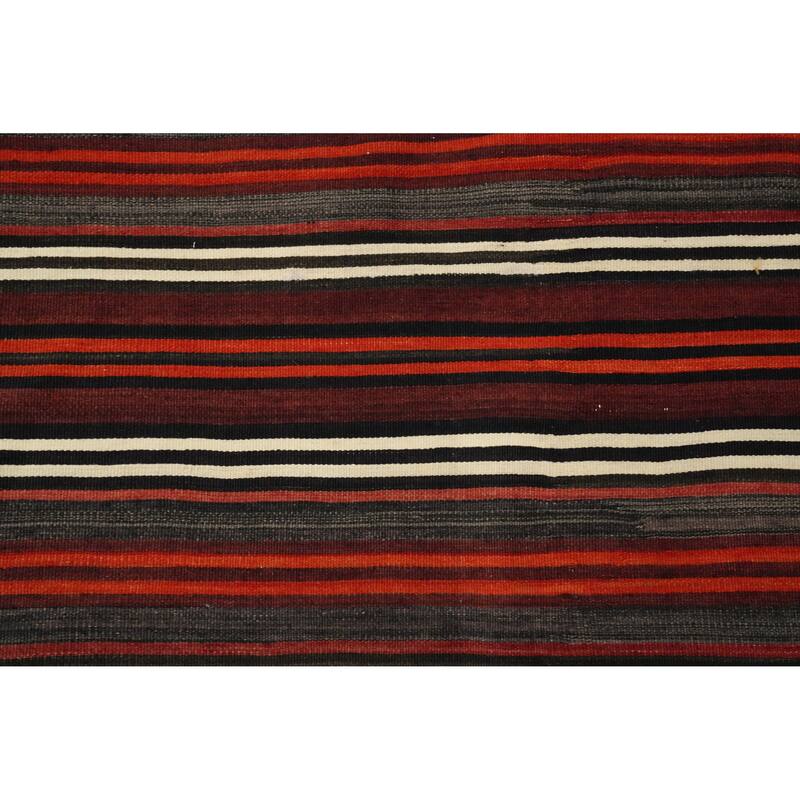Hand Woven Oriental 100% Wool Carpet Southwestern Geometric Multi-Colored Kilim Area Rug - 8' 1'' X 4' 11''