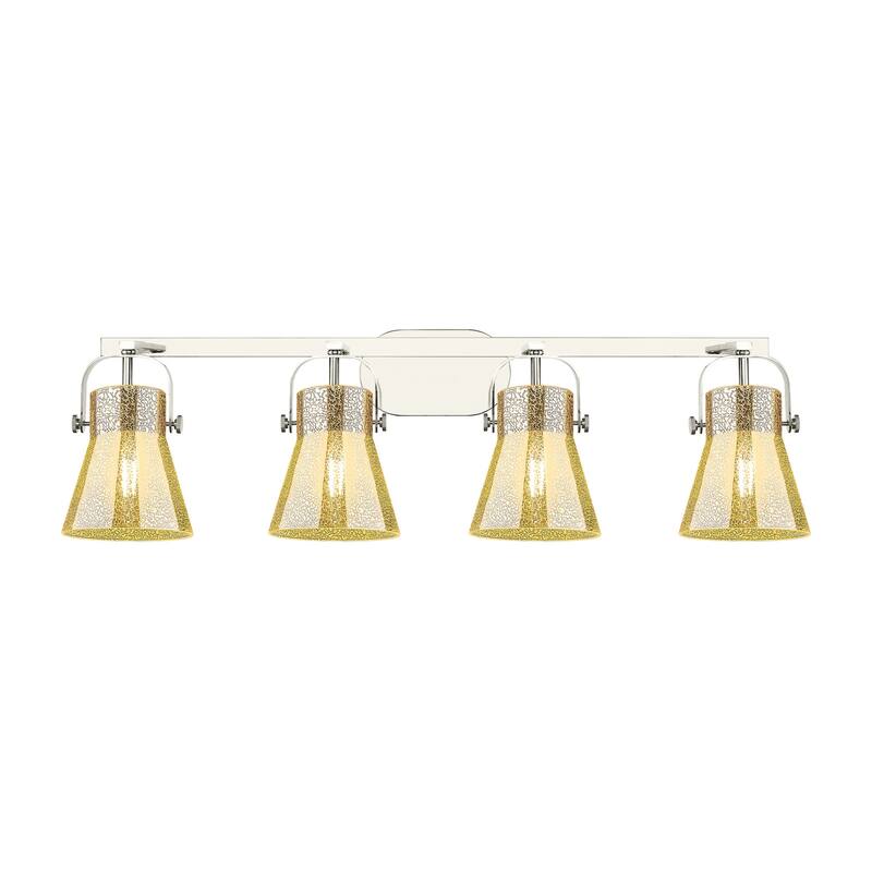 Innovations Lighting 423-4W-11-37 Pilaster II Cone Vanity Pilaster II - Polished Nickel / Mercury