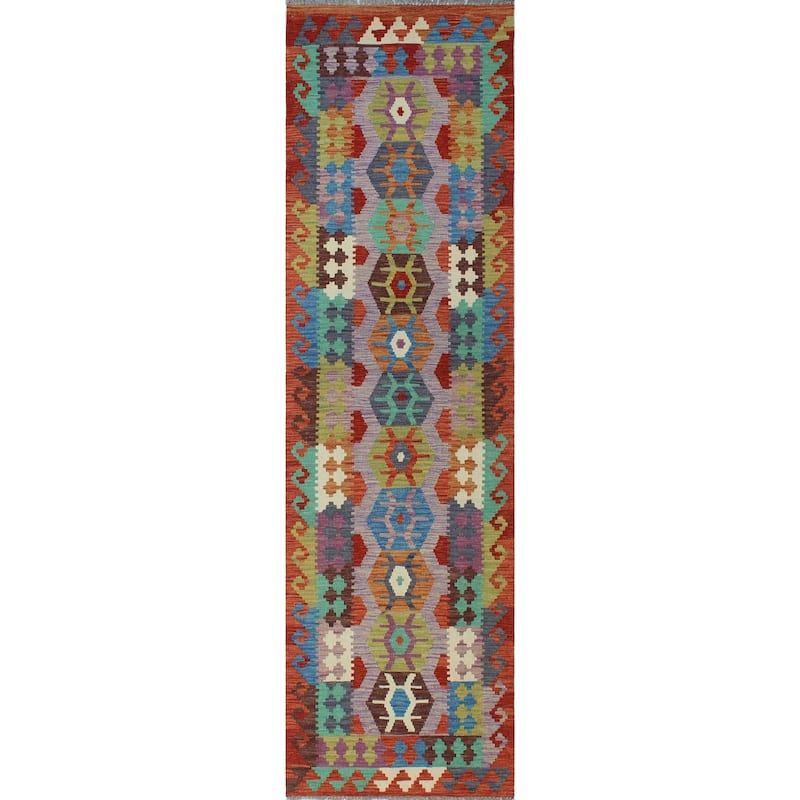 Flatweave Nelly Purple/Red Runner - 2'8" x 9'7"