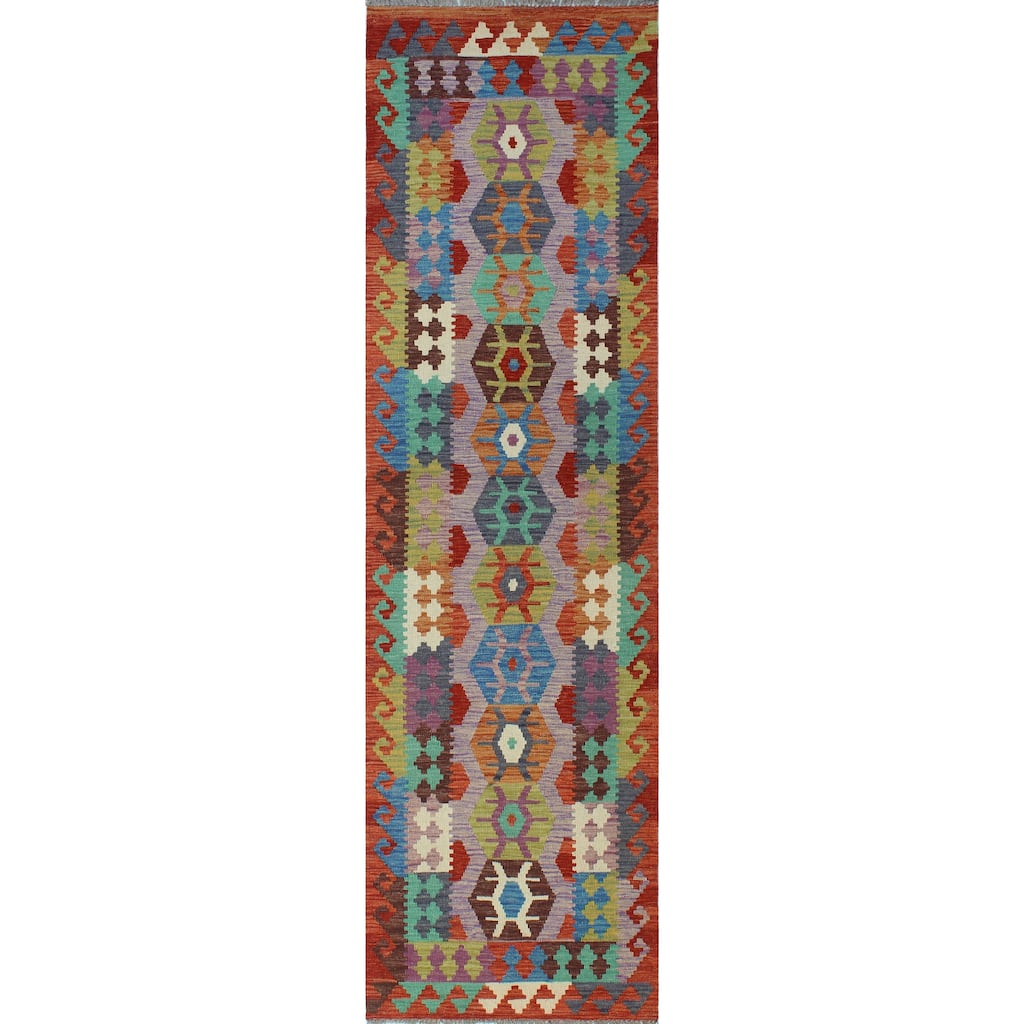 Flatweave Nelly Purple/Red Runner - 2'8" x 9'7"