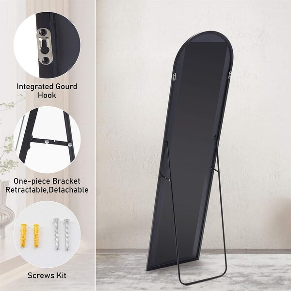 Black Arched Floor Standing Mirror - On Sale - Bed Bath