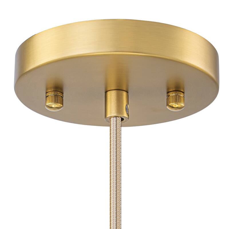 8.46 in. White Ceramic 1-Light Pendant, Adjustable Hanging Chandelier