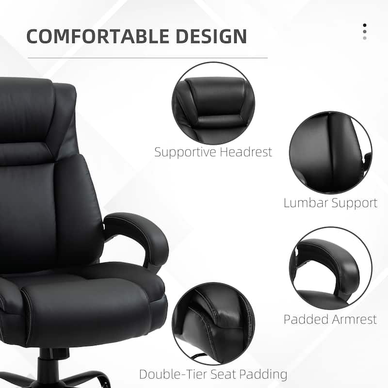 Heavy Duty Big & Tall Executive Desk Chair with 400lbs Capacity, Adjustable Height, Wide Seat & Ergonomic Design