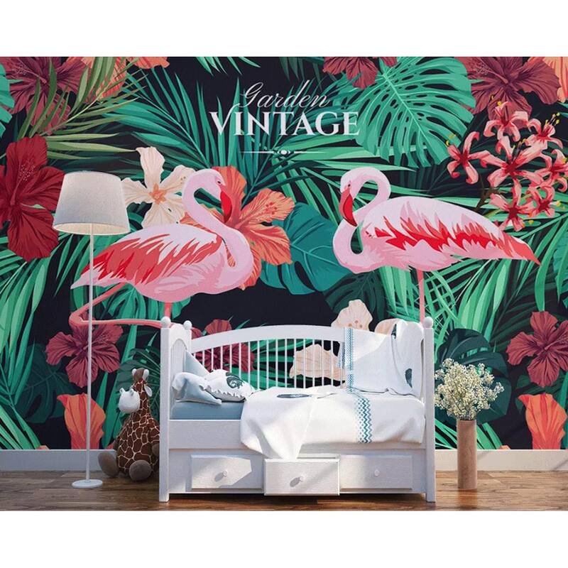 GK Wall Design Flamingo Tropical Leaf Mirabilis Wallpaper