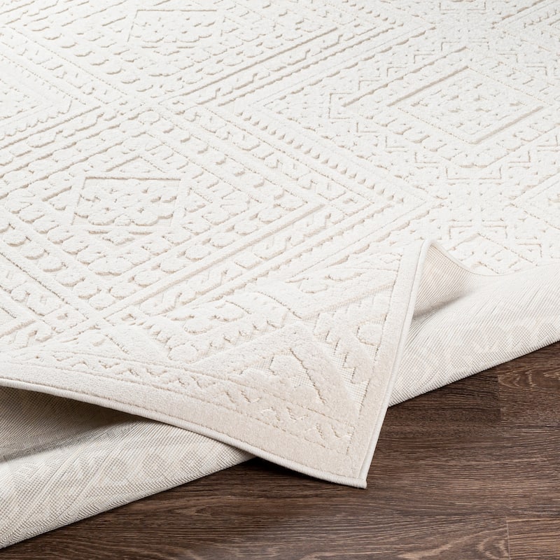 Livabliss Eugenia Cream Geometric Indoor/ Outdoor Area Rug
